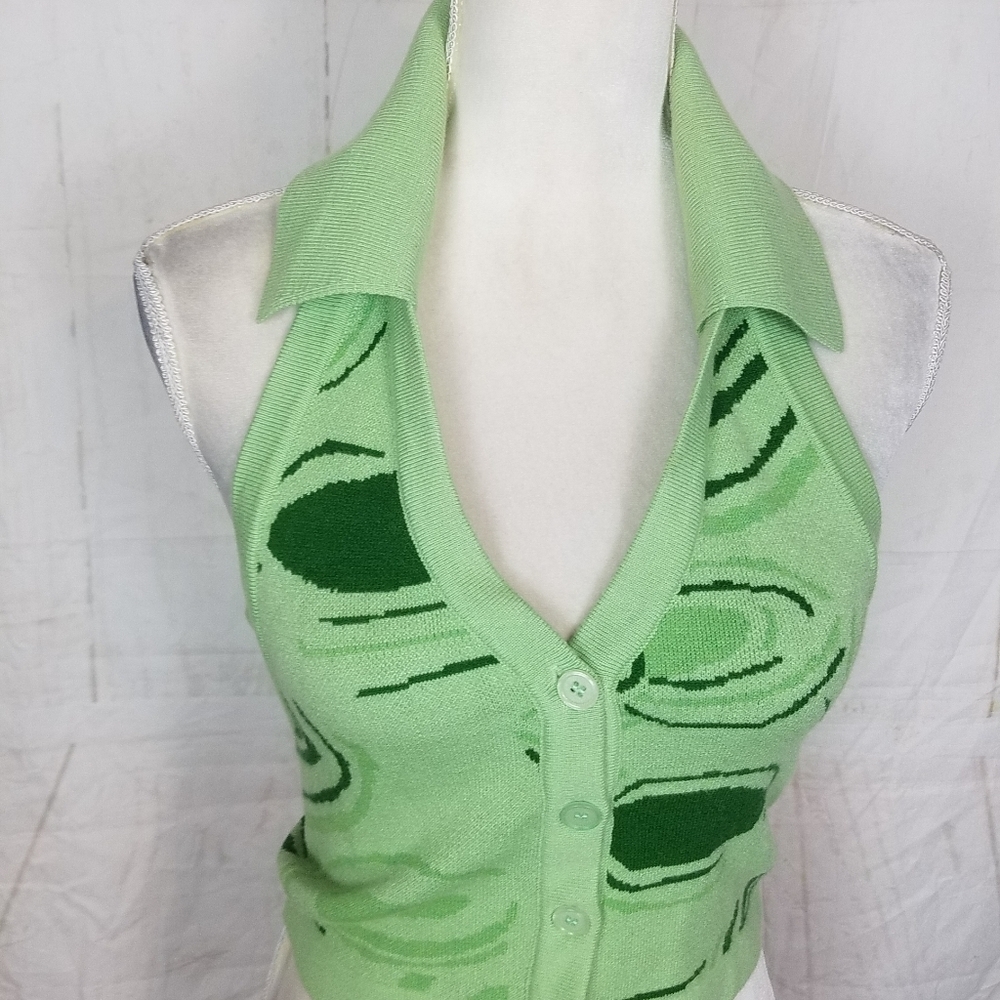Button front halter sweater - Picture 7 of 10